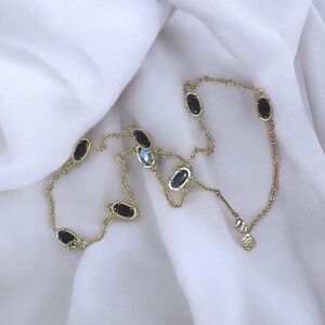 Kendra Scott Kelsie Long Station Necklace With Cobalt Cats Eye Stones